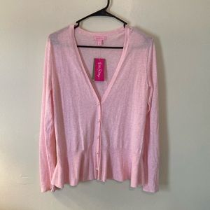 Lilly Pulitzer Clarissa Cardigan Heathered Paradise Pink size small